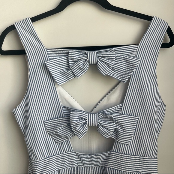 B Darlin Blue & White Pleated A-Line Sundress - Size 9/10 - Picture 6 of 15